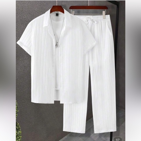 Men's White Straight Leg Set - Picture 1 of 6